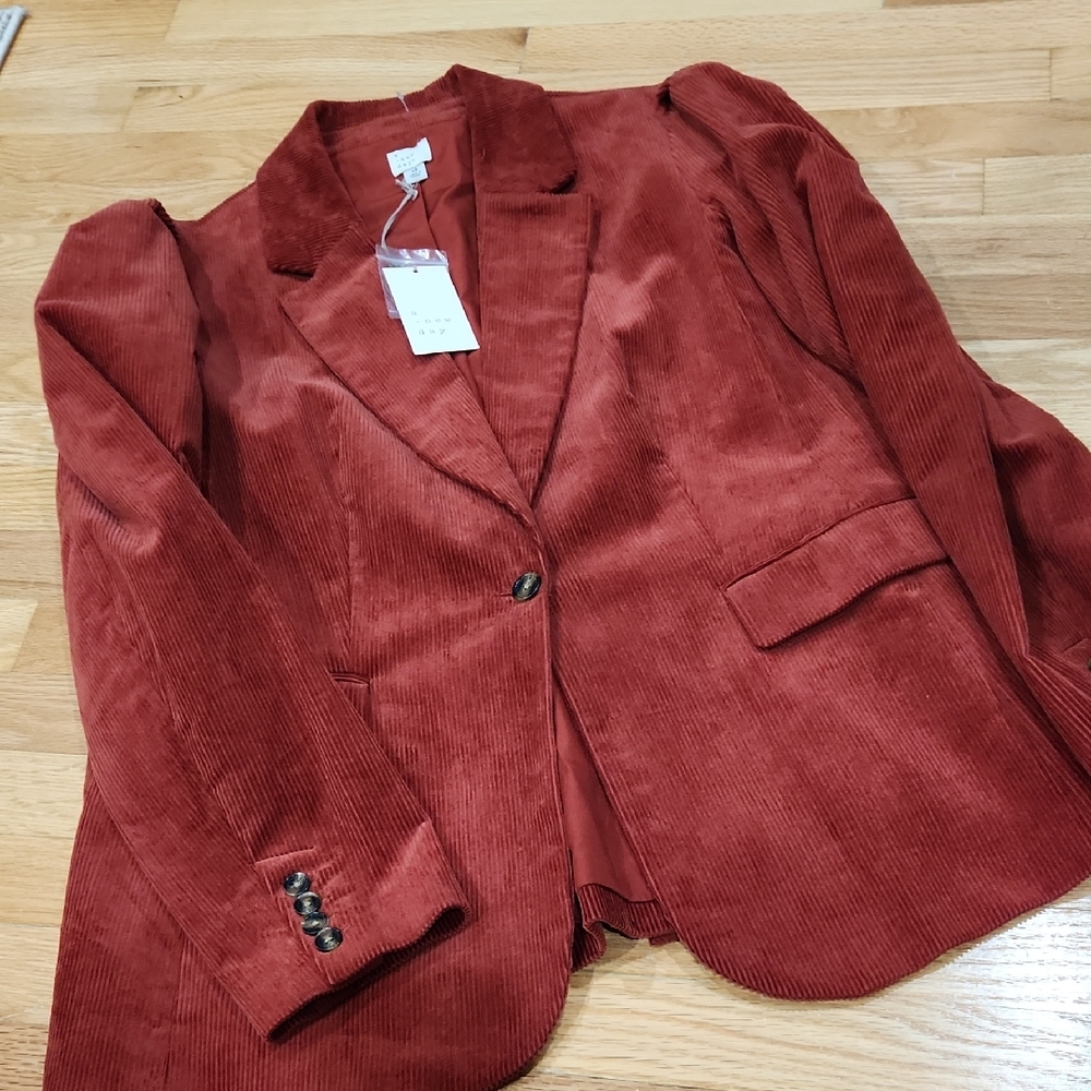 Women's Corduroy Blazer in Rust